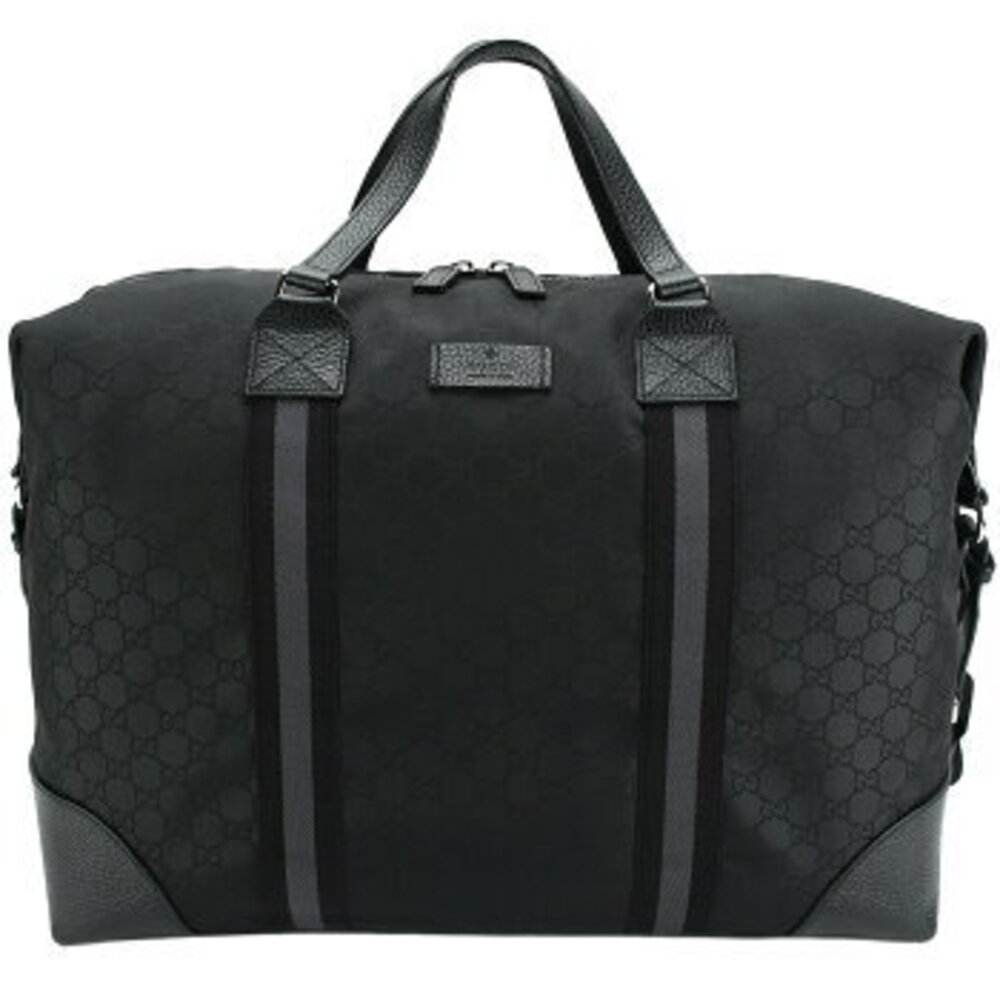 Gucci Boston bag GG nylon leather black shoulder bags travel - Picture 2 of 6